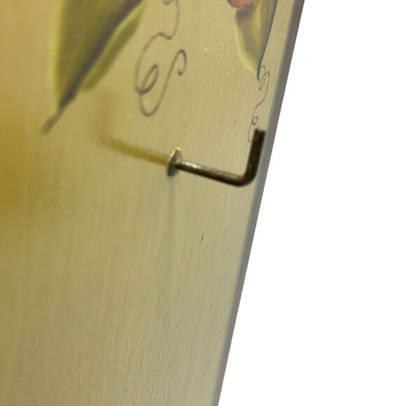 Vintage Hand-Painted Wooden Lemon Wall Plaque Key Holder Hook 1977 Cottagecore - Picture 5 of 12